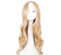 Perruque longue blonde pour femme,26’’Cheveux Bouclés Synthétique Résistante à la Chaleurséparation Centrale Perruque de Cheveux Perruques Longues Ondulée Blond pour Femmes Perruque pour Cosplay