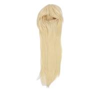 Perruque longue blonde pour femme avec coupe sûre synthétique moelleuse dorée pâle cosplay longue perruque blonde