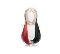 Perruque Longue Blonde Tresses Rouges et Noires Accessoires de Costume Cosplay Cinéma