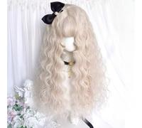 Perruque Longue Bouclée En Laine Pour Femmes Boucles Duveteuses Romantiques Perruques Quotidiennes Avec Frange Cheveux Cosplay Lolita Pour La Fête D'halloween