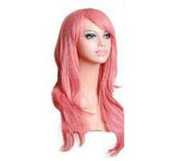 Perruque longue bouclée ondulée pour femmes, perruque de Cosplay synthétique résistante à la chaleur pour fête d'halloween, fête de noël, spectacle sur scène 70cm 27,6 pouces (Rose)