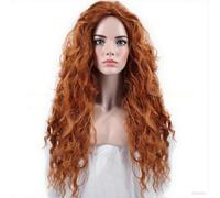Perruque longue bouclée pour cosplay et usage quotidien, cheveux synthétiques naturels avec 2 bonnets de perruque