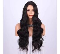 Perruque longue bouclée pour femme, perruque noire à grosses vagues, perruque bouclée en fibre résistante à la chaleur d'aspect naturel, aux jeux de rôle des femmes, utilisation pour Halloween