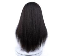 Perruque Longue Crépue Droite Bandeau Cheveux Synthétiques Perruques Pour Femmes Afro-Américaines Noir Naturel 18-22 Pouces Perruque Afro Perruques Grises Pour Femmes (G 22 Pouces)