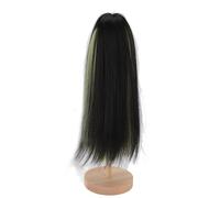 Perruque longue et droite pour poupée tendance avec double couleur, fibre douce haute température, imitation cuir chevelu, convient aux poupées à rotule 1/4, circonférence de la tête de 18,5 à 21 cm