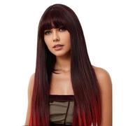 Perruque longue for femme, cosplay, longue et lisse, en fibre synthétique, avec frange latérale, tendance, for fête(ZY-8570)