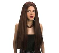 DEGUISE TOI - Perruque longue châtain femme 60 cm - Perruque - Taille Unique - Autres - Accessoires pour déguisement - 100% Polyester 100% Polyester - Laver à la main - Halloween-carnaval