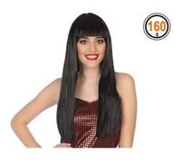 Perruque Longue Noire avec Frange 60cm noire G