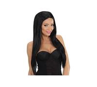 Perruque longue noire femme