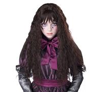 Perruque Longue Ondulée Brune Enfant Noir