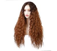 Perruque longue ondulée de 24 pouces for femmes, aspect naturel, fibre synthétique résistante à la chaleur, for une utilisation quotidienne en soirée Hair Extensions Pièces Wigs(Ombre Ginger Orange)