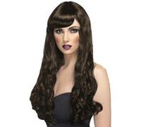 Perruque longue ondulée marron auburn femme taille unique marron G