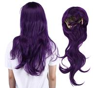 Perruque Longue Ondulée, Perruque de Cheveux Longs Bouclés Perruque Synthétique Résistante à la Chaleur avec Frange Perruques à la Mode Cheveux Humains pour les Jeux de Rôle, les