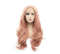 Perruque Longue Ondulée Perruque Synthétique Résistante À La Chaleur Pour Femmes Aspect Naturel 24 Pouce Perruque De Remplacement De Cheveux Pour Fête Cosplay Corps Ondulés Fille Perruques Gris Perru