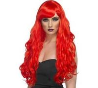 Perruque longue ondulée rouge femme taille unique rouge G