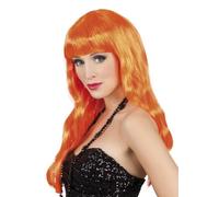 Perruque Longue Orange Femme Taille Unique Multicolore