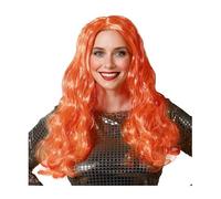 Perruque Longue Orange ondulée 60cm