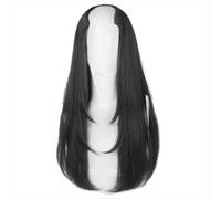 Perruque longue synthétique noire pour femme, extensions dégradées, volume de tête.