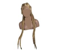 Perruque longue tressée for femme, 4 tresses au crochet, perruque lace front sans colle(2)