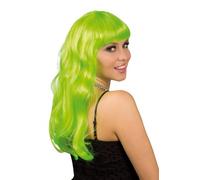 Perruque longue verte fluo femme