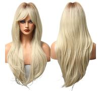Perruque Longues perruques ondulées blondes brun cendré clair avec frange de cheveux fête quotidiennes for les femmes(LC018-1)