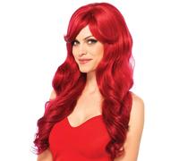 Perruque Luxe Longue Rouge Femme Rouge