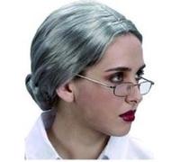 Perruque Mamie/mere Noel Flamme Retardante - Gris 0 G