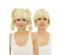 Perruque Manga Avec Couettes Détachables Luxe Blonde Doré