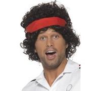 Hommes 80s 1980s 1980's Joueur de Tennis Perruque Déguisement & Bandeau Mcenroe