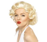 Marilyn Monroe Perruque Blonde Tissu Dur Hollywood Starlet Femmes Déguisement