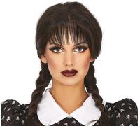 Perruque Mercredi Cheveux Noirs Tresses Écolière