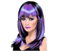 Glamour Witch Wig, Black And Purple, Female One Size Noir