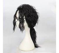 Perruque Michael Jackson COS Perruque frisée de longueur moyenne élégante noire pour homme