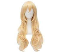 Perruque Miyazono Kaori Anime Your Lie in April pour femme - Cheveux synthétiques longs et ondulés dorés - Pour Halloween et jeux de rôle