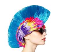 Perruque Mohawk Iroquoise Punk Arc-en- Accessoire capillaire rock en forme
