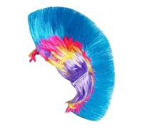 Perruque Mohawk Iroquoise Punk Arc-en- Cheveux En Crête De Coq Multicolores Et Amusants Unisexe - Perruque Mohican Pour Soirée Accessoire Tête - pour adultes, amoureux, familles, femmes et hommes