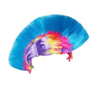 Perruque Mohawk Iroquoise Punk Arc-en-| Cheveux En Crête De Coq Multicolores Et Amusants Unisexe - Perruque Mohawk punk pour mascarade | pour adultes, amoureux, familles, femmes et hommes
