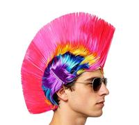 Perruque Mohawk Rock - Accessoire Rock Et Fun Avec Des Cheveux En Crête De Coq Arc-En-,Perruque Mohawk punk pour mascarade | pour adultes, amoureux, familles, femmes et hommes