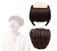 Perruque Moine Chauve Marron, Déguisement Halloween Carnaval Taille Unique | Matériau cheveux synthétiques et latex, design unisexe, ton peau naturel, ultra léger, port confortable, sans charge crânienn