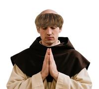Perruque Moine, Perruque Moine pour Adulte Hommes, Perruques Bonnet Chauve en Latex pour Carnaval Halloween de Déguisement