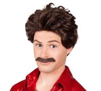 PERRUQUE MOUSTACHE CHÂTAIN MAGNUM HOMME