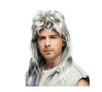 PERRUQUE MULET PUNK GRIS ANNÉES 80 HOMME