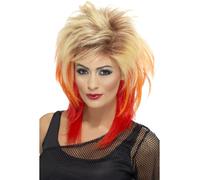 Perruque Mullet Blonde Et Rouge Années 80 Accessoire De Costume Pour Adulte Neuf