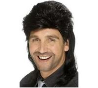 Perruque Mullet Jason Noire Annees 80 - Noir noire G