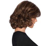 Perruque Natte Africaine Tressé synthétique belle perruque naturelle moelleuse perruque courte perruque Perruque Bouclée Rousse (Brown, One Size)
