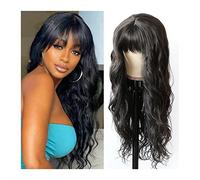 Perruque Naturel Faux cuir chevelu perruques avec frange, perruques de cheveux humains brésiliens Body Wave avec frange 8-24 pouces naturel haut cuir chevelu humain frange perruques for femmes Perruqu