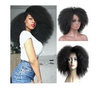 Perruque Naturel Longues perruques afro crépus bouclés for les femmes noires perruque de cheveux synthétiques moelleux et doux bouclés résistant à la chaleur for le cosplay de fête quotidienne Perruqu