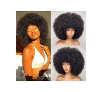 Perruque Naturel Perruque courte bouclée avec frange, cheveux brésiliens entièrement fabriqués à la machine, densité 180% Perruque Coupe(10inches)