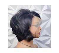 Perruque Naturel Perruque en cheveux humains ondulés transparents 13x4 avec dentelle frontale et ligne de cheveux pré-épilée Perruque Coupe(Natural Color)
