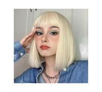 Perruque Naturel Perruque tendance en fibre synthétique for femme, cheveux courts, blond clair, style Bobo Head Perruque Coupe